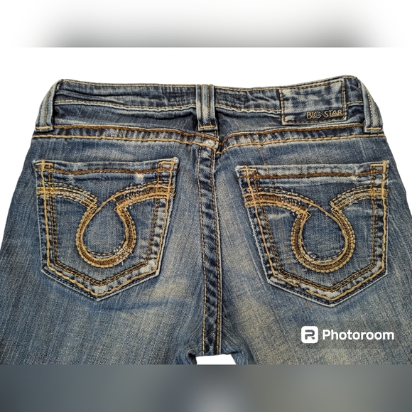 Big Star Jeans Maddie Mid Rise Fit Blue Kids Girls Size 24 - 26"W 21"L - Picture 3 of 7